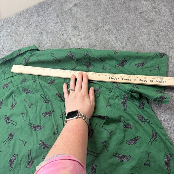 Duluth Trading Untucked Shirt Men 2XLT Green Lawnmower Graphic Short Sleeve - Picture 12 of 13